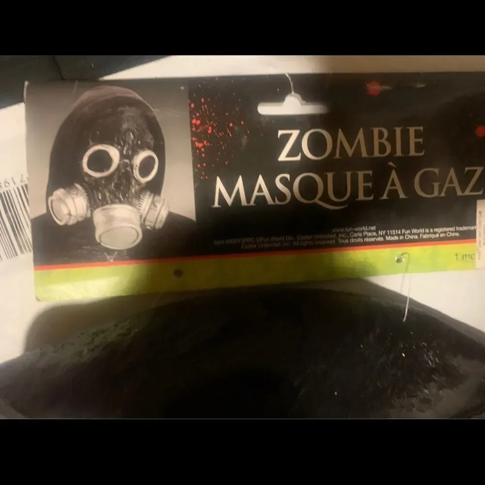 Black Zombie Biohazard Respirator Gas Mask For Halloween Fun World